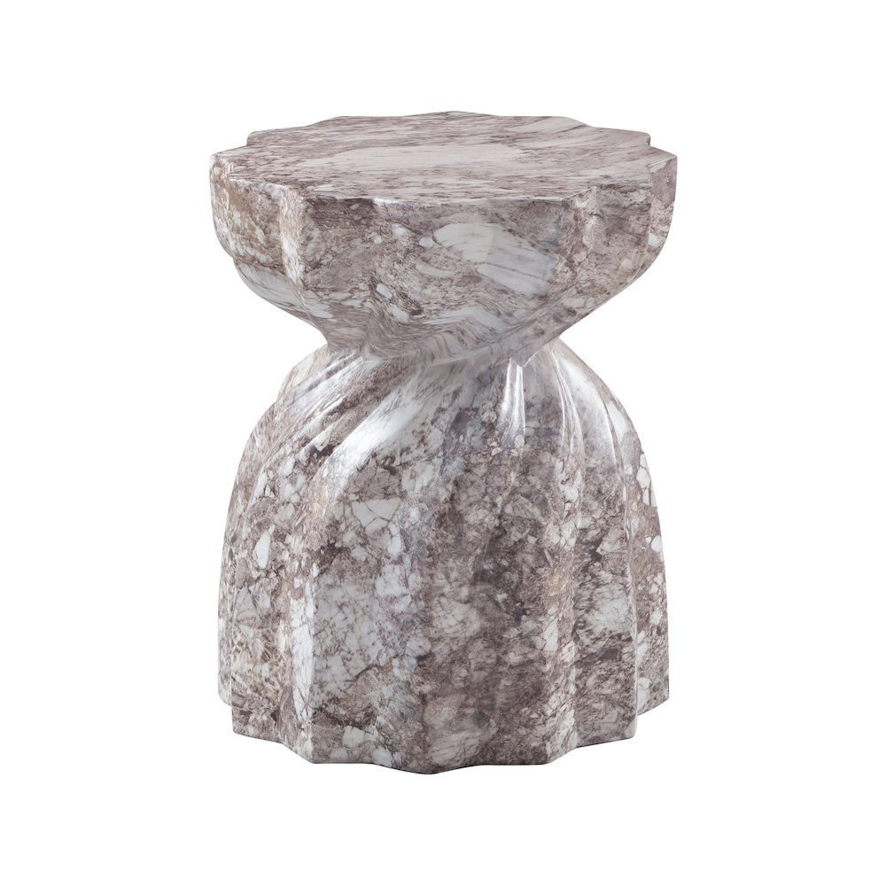 Caserta Brown Marble Finish Concrete End Table. Picture 4