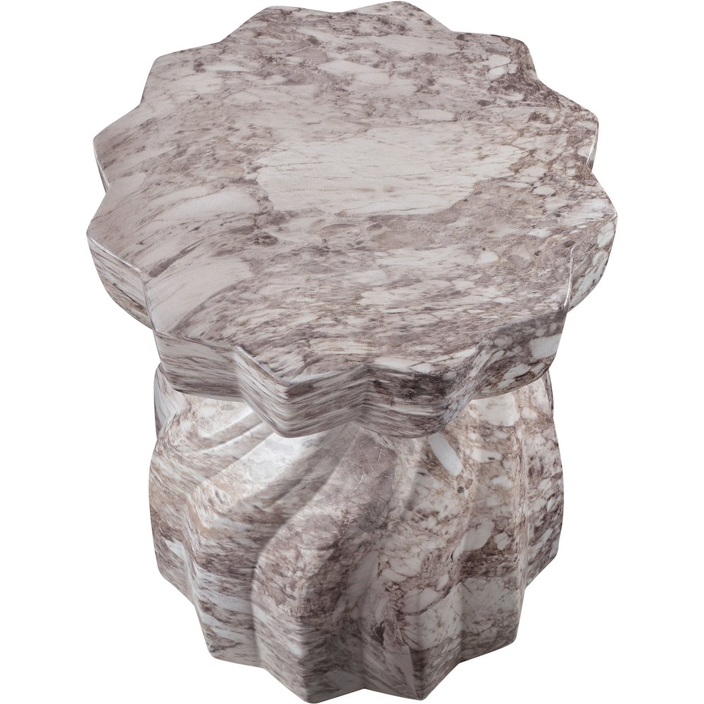 Caserta Brown Marble Finish Concrete End Table. Picture 5