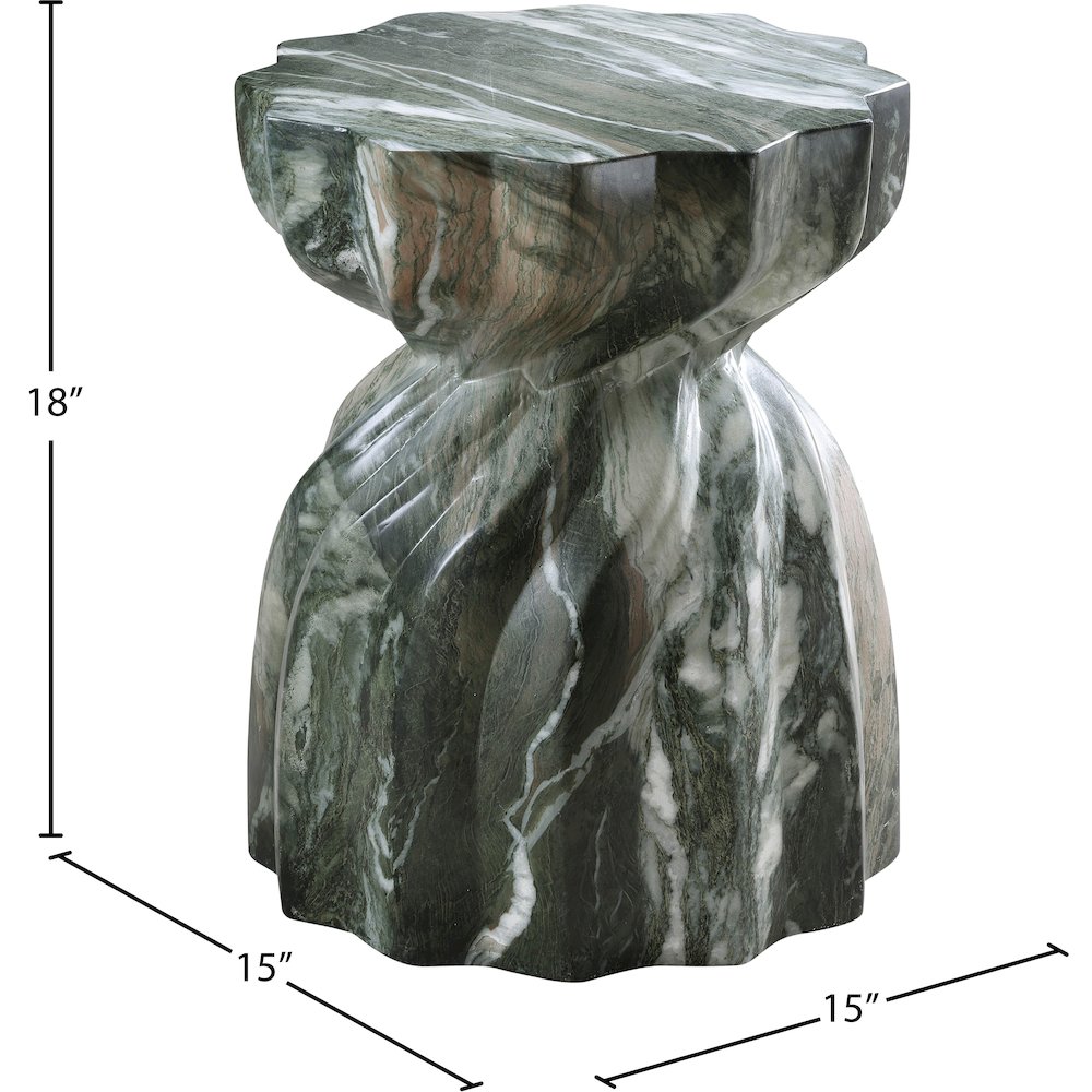Caserta Green Marble Finish Concrete End Table. Picture 6