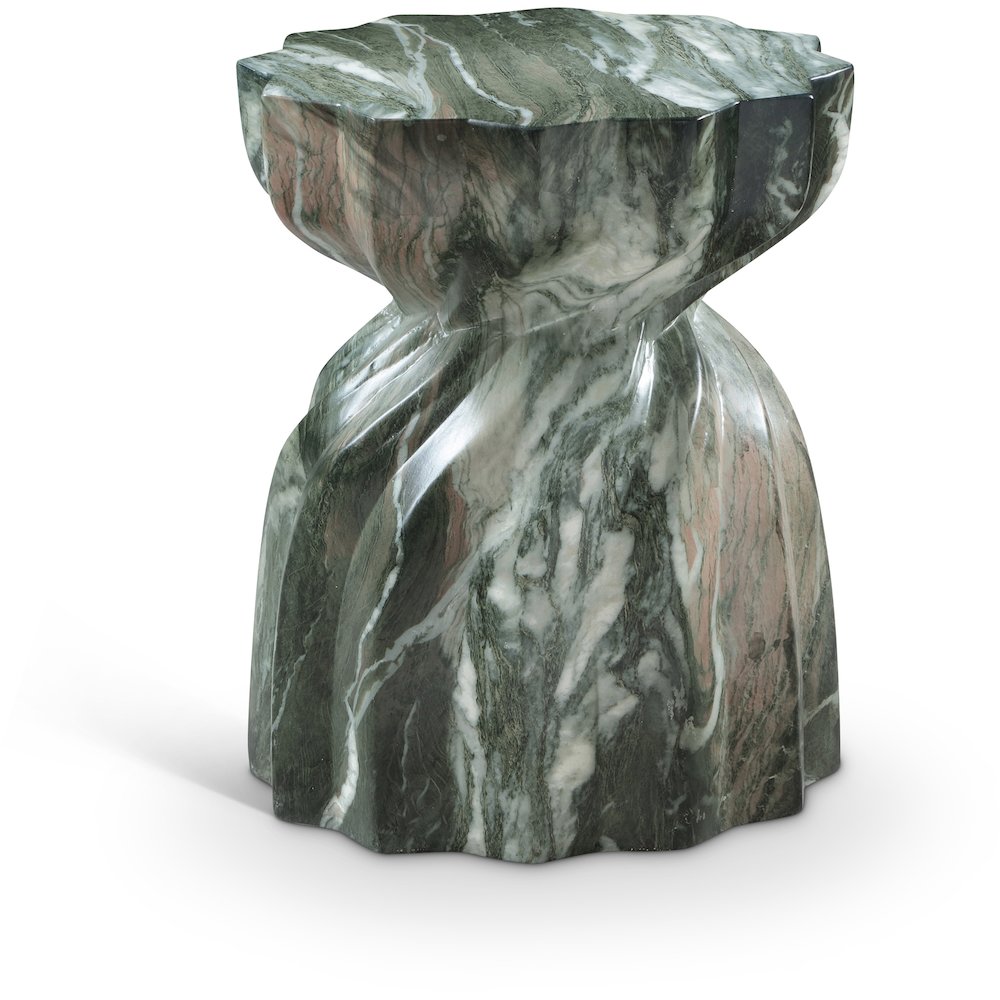 Caserta Green Marble Finish Concrete End Table. Picture 1