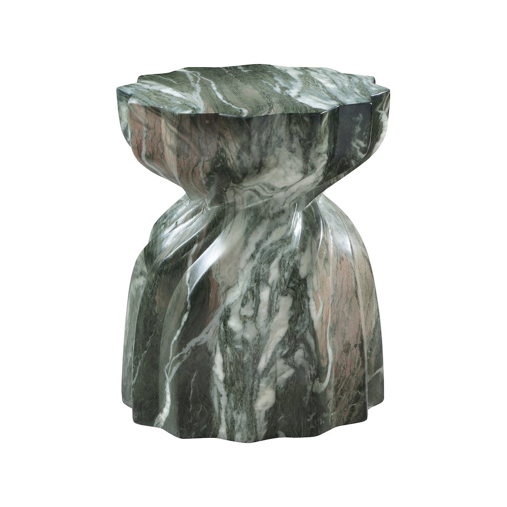 Caserta Green Marble Finish Concrete End Table. Picture 4