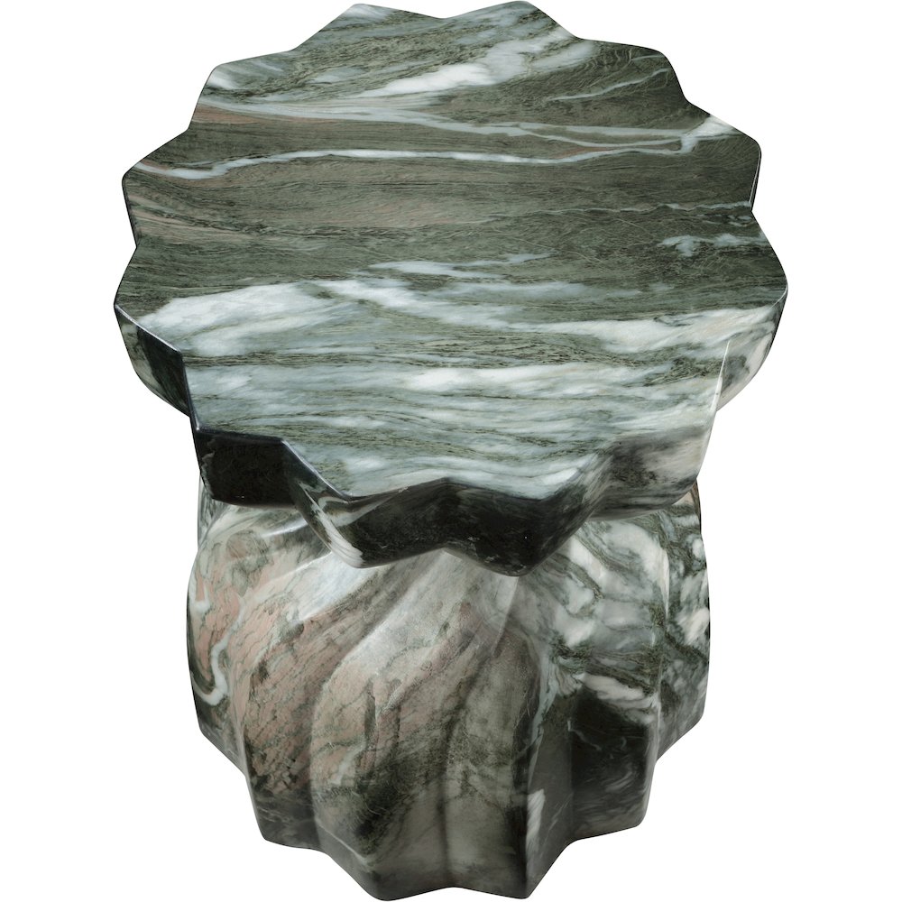 Caserta Green Marble Finish Concrete End Table. Picture 5