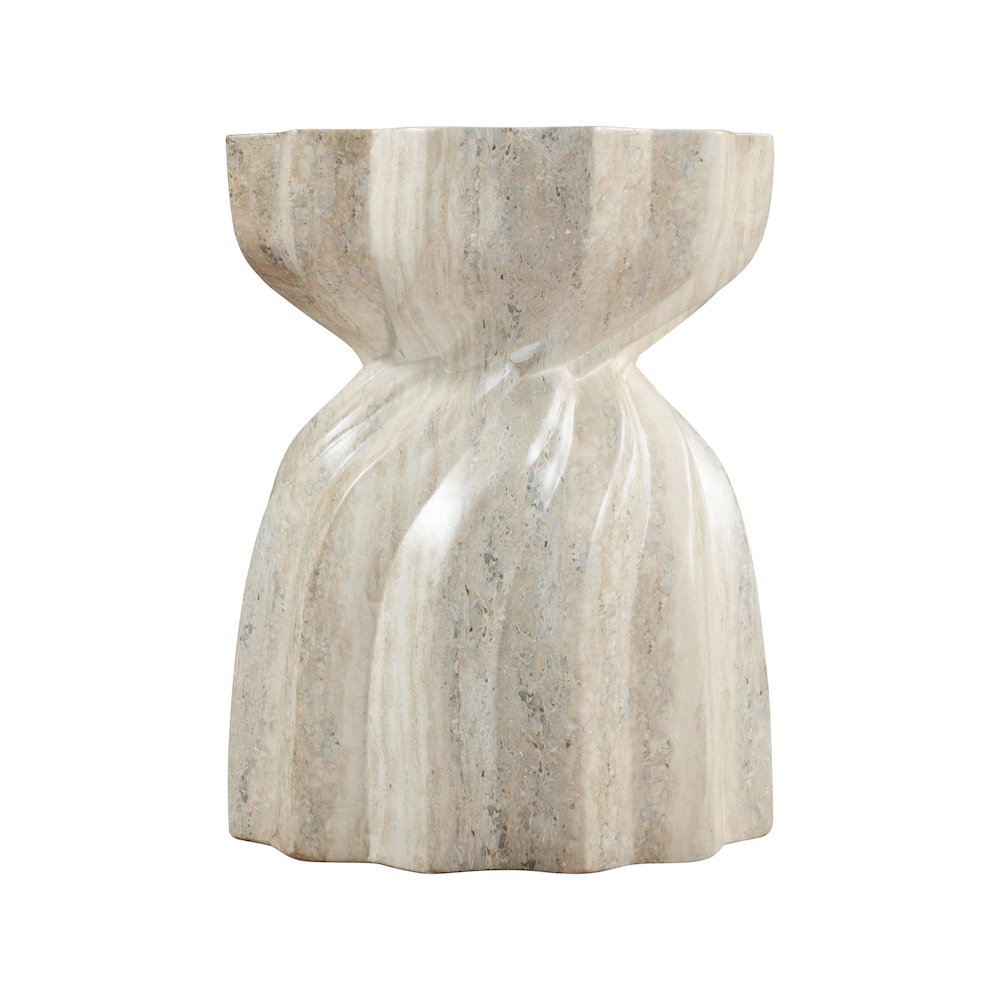 Caserta Travertine Travertine Finish Concrete End Table. Picture 3