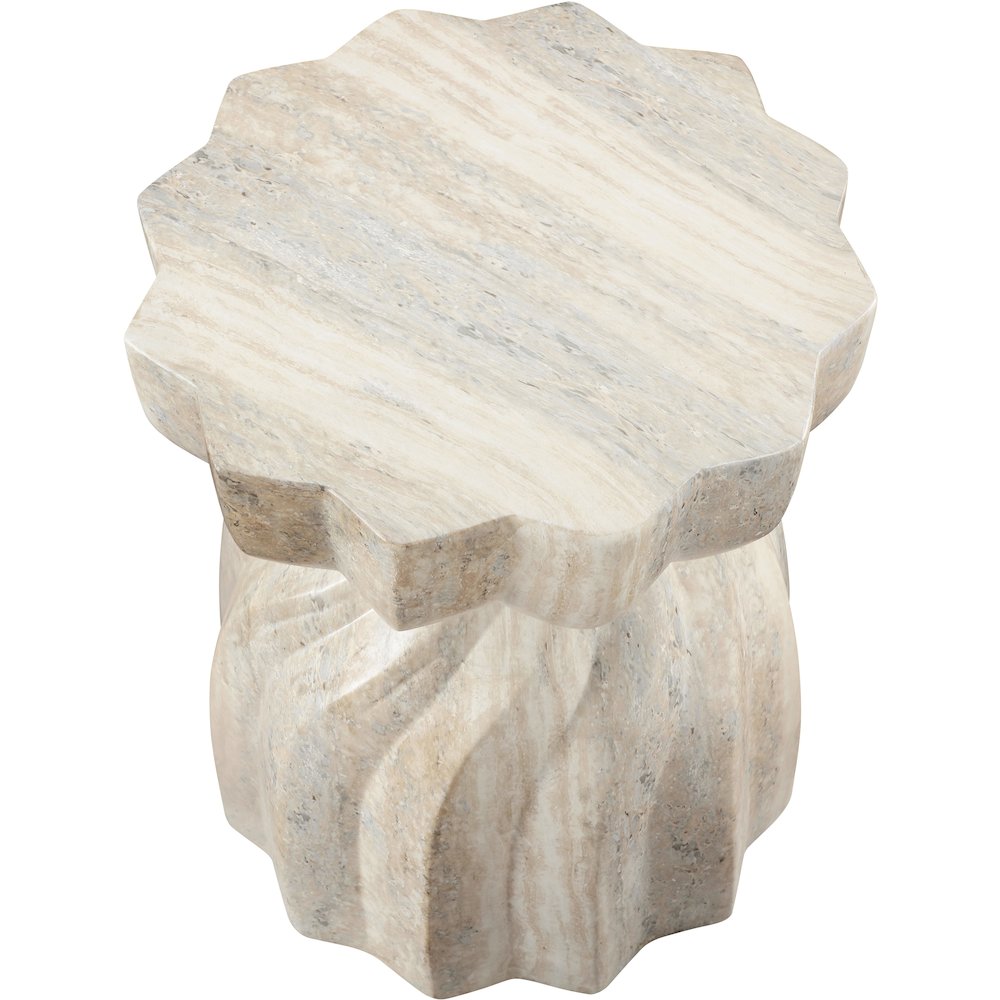 Caserta Travertine Travertine Finish Concrete End Table. Picture 5