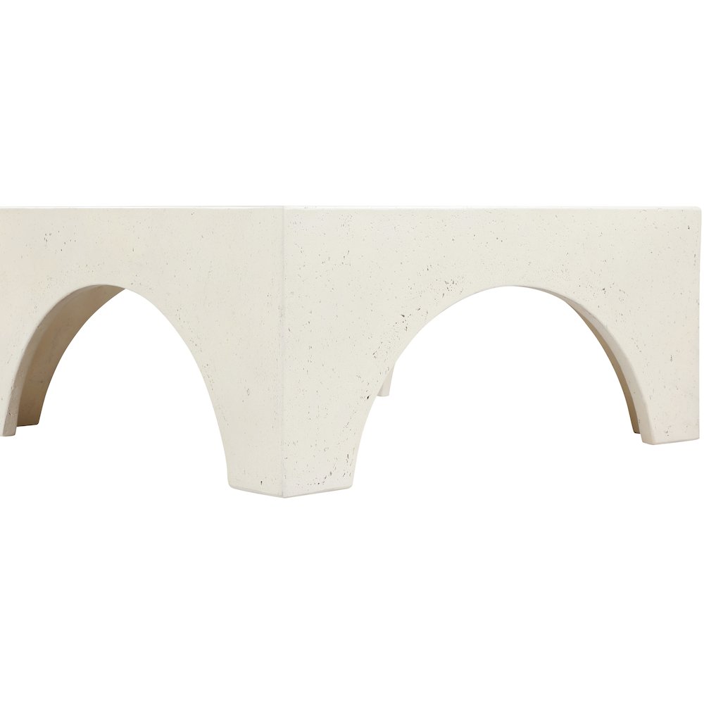 Renza Cream Concrete And Fiberglass Indoor / Outdoor Coffee Table. Picture 3