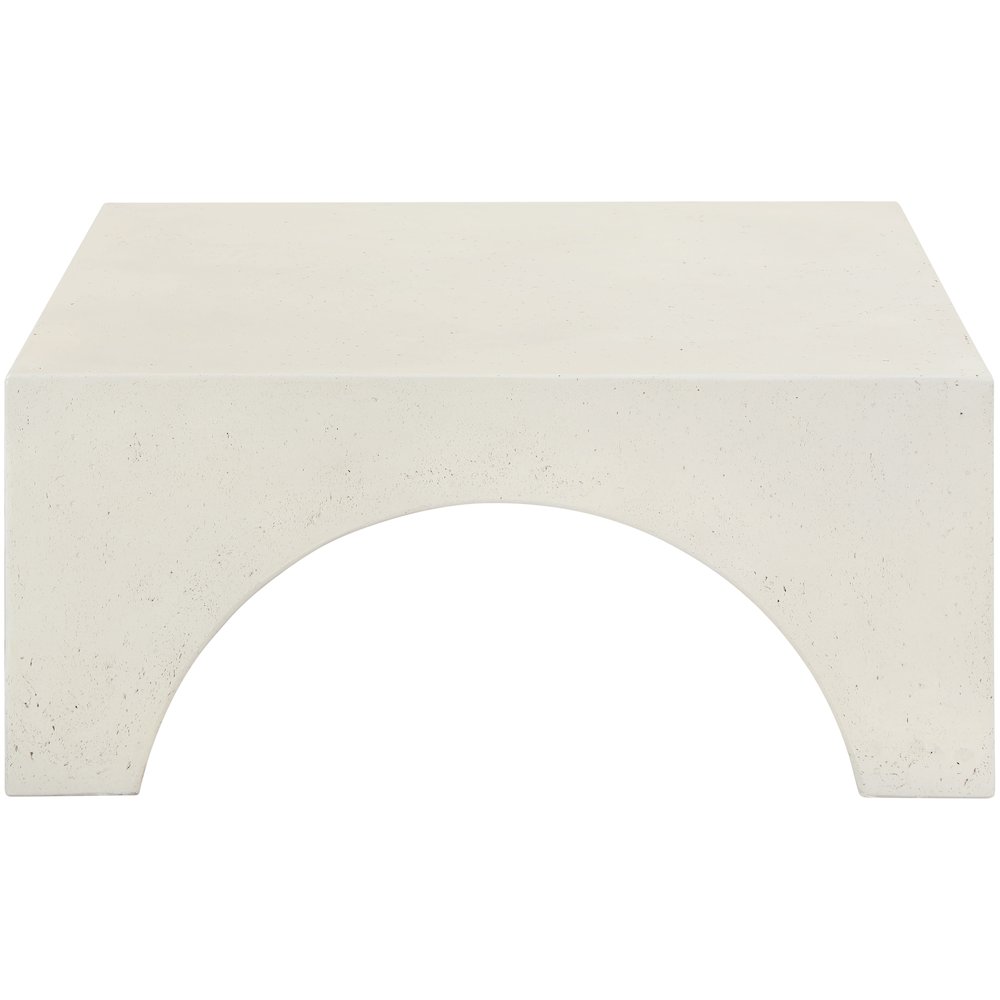 Renza Cream Concrete And Fiberglass Indoor / Outdoor Coffee Table. Picture 4