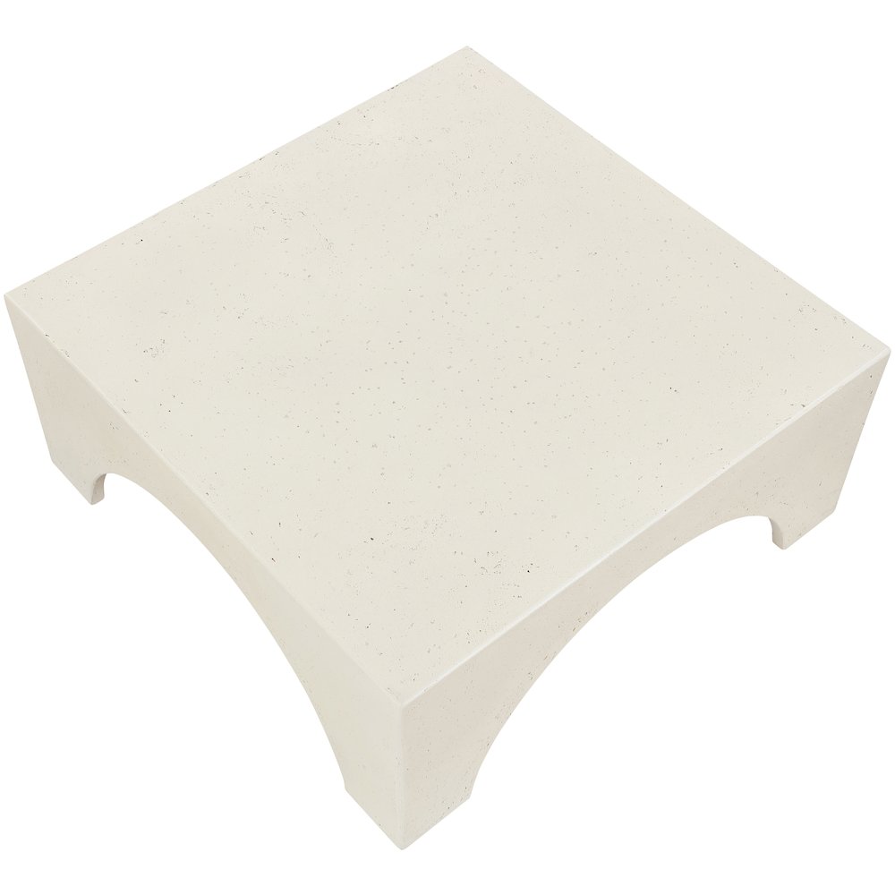 Renza Cream Concrete And Fiberglass Indoor / Outdoor Coffee Table. Picture 5