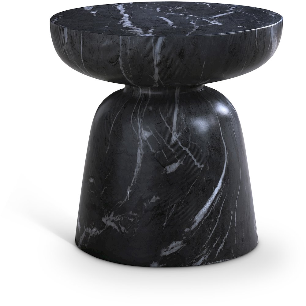 Avellino Black Marble Finish Concrete End Table. Picture 1