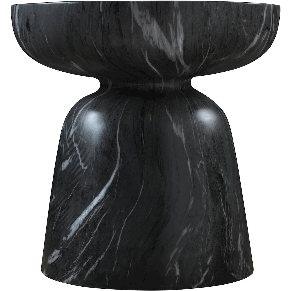 Avellino Black Marble Finish Concrete End Table. Picture 3