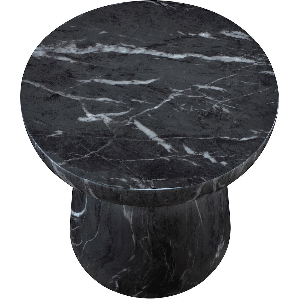 Avellino Black Marble Finish Concrete End Table. Picture 4