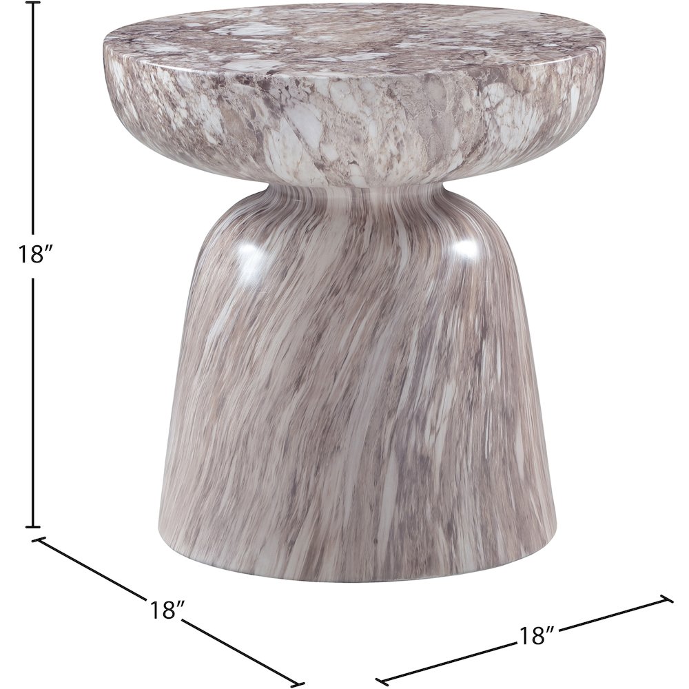 Avellino Brown Marble Finish Concrete End Table. Picture 5