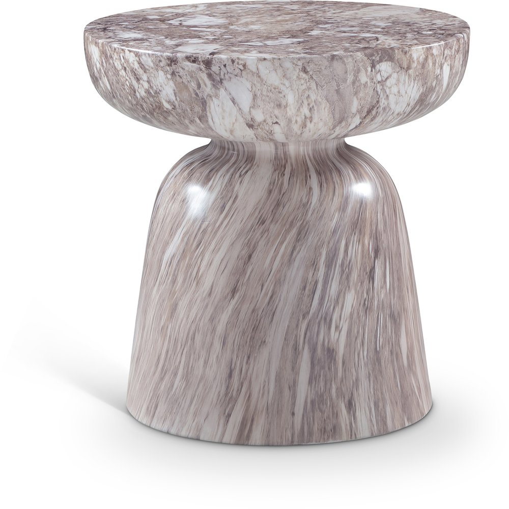 Avellino Brown Marble Finish Concrete End Table. Picture 1