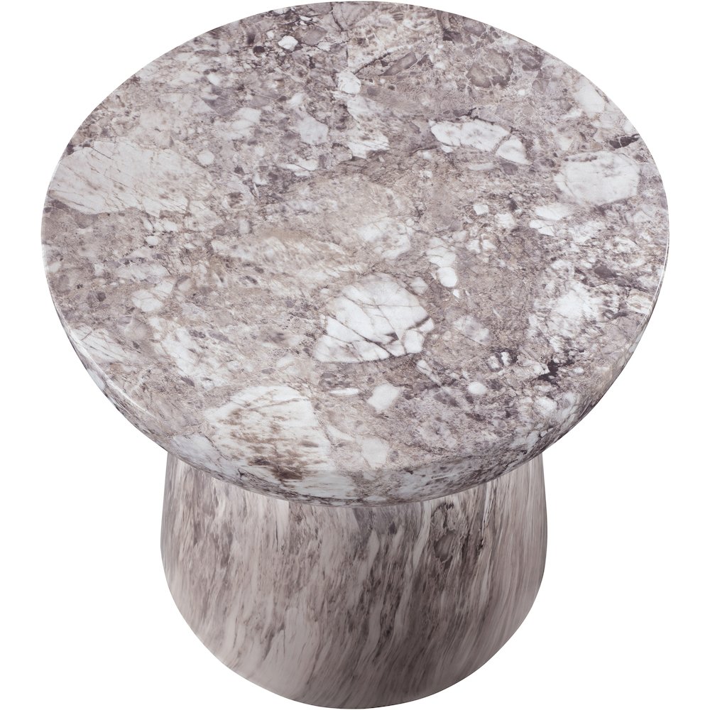 Avellino Brown Marble Finish Concrete End Table. Picture 4