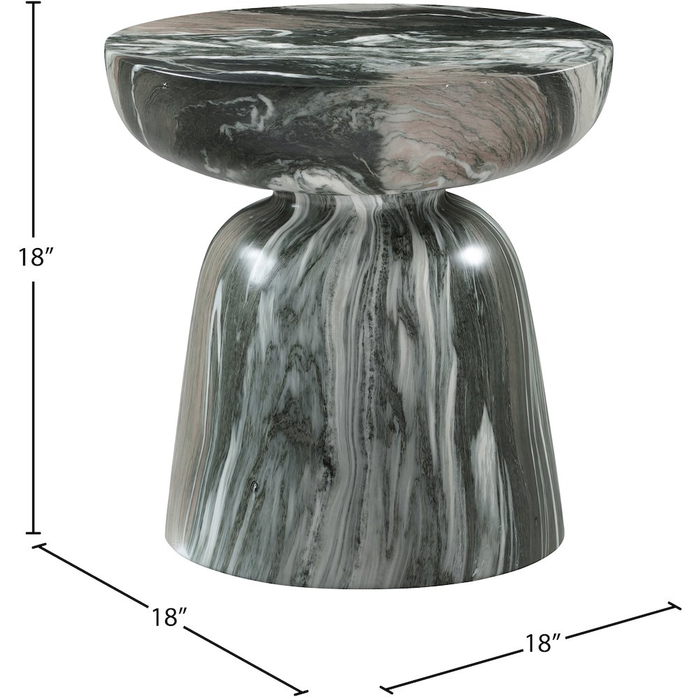 Avellino Green Marble Finish Concrete End Table. Picture 5