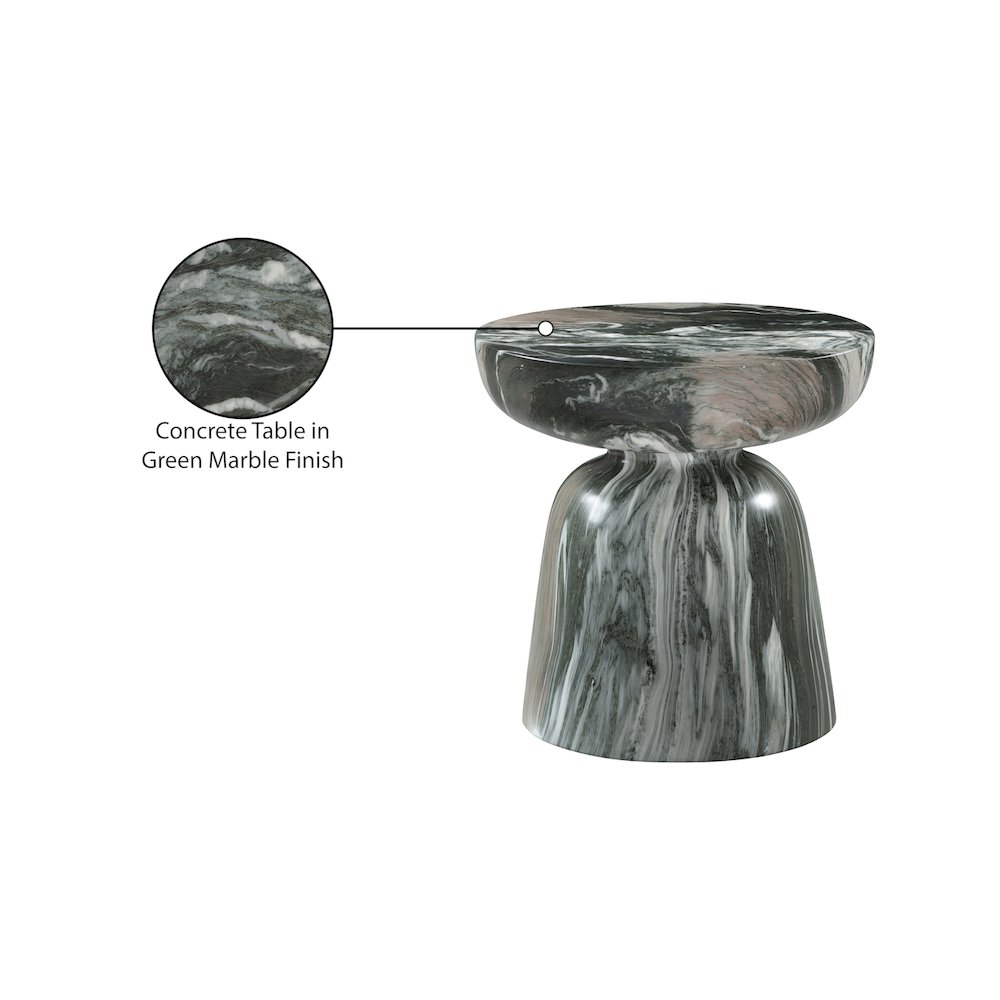 Avellino Green Marble Finish Concrete End Table. Picture 6