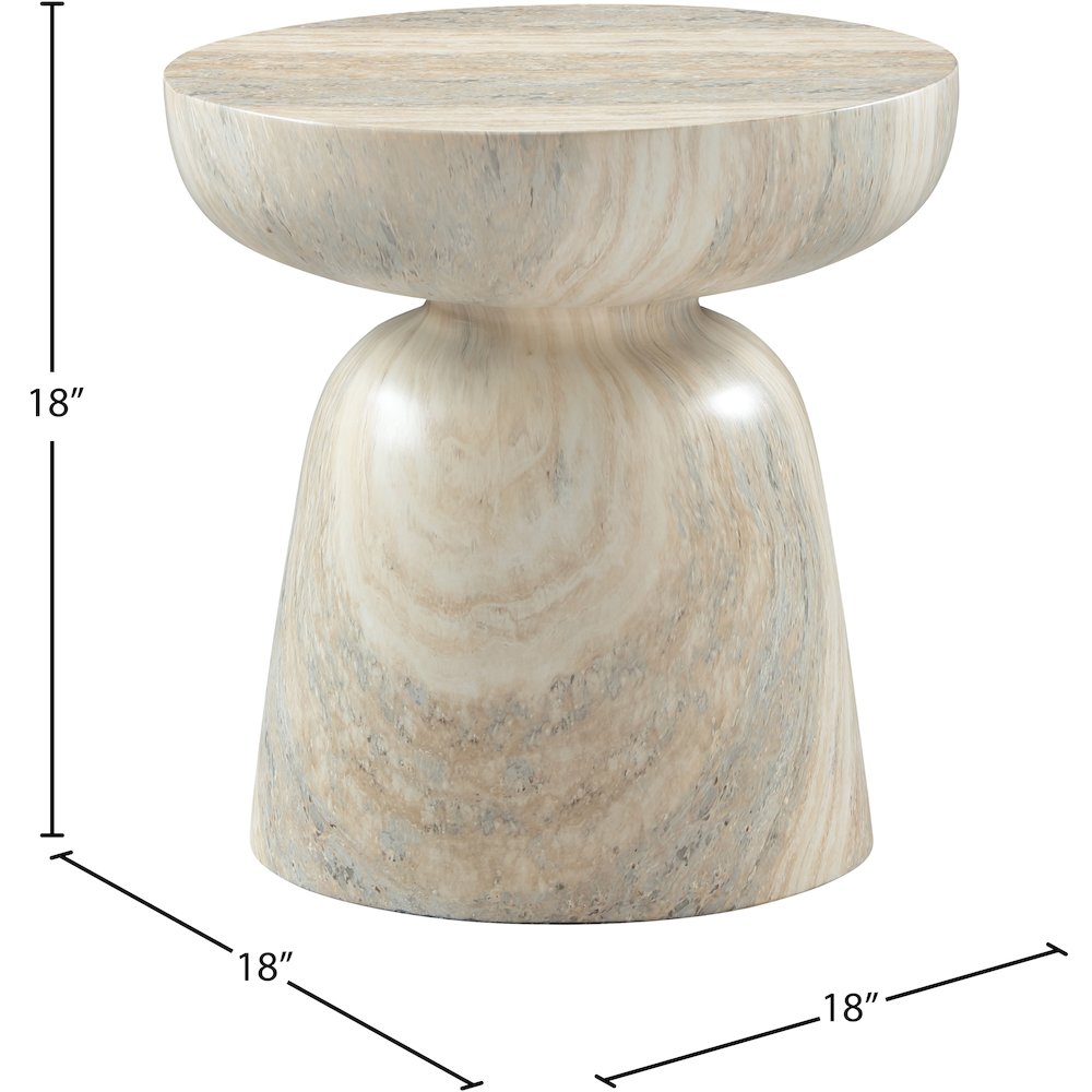 Avellino Travertine Travertine Finish Concrete End Table. Picture 5