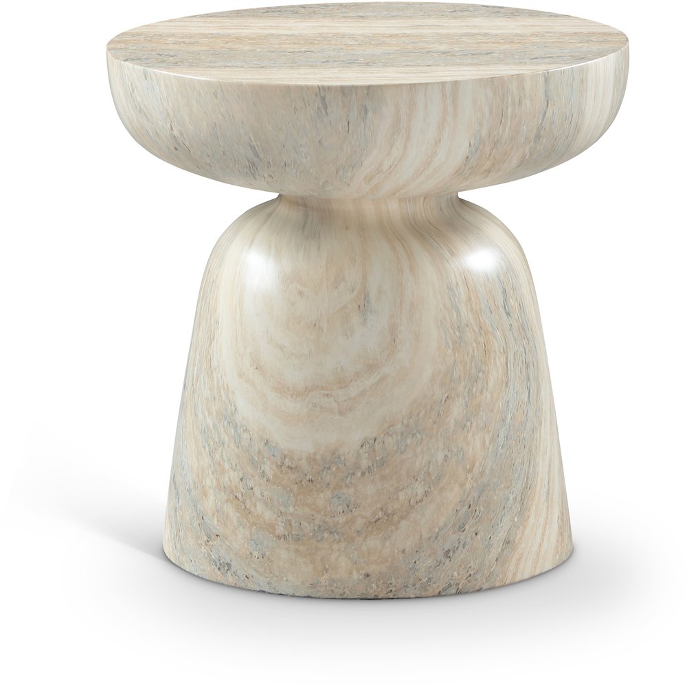 Avellino Travertine Travertine Finish Concrete End Table. Picture 1
