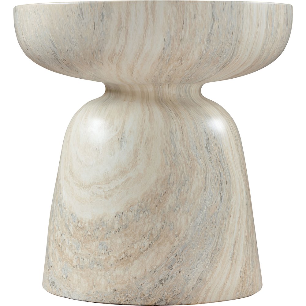 Avellino Travertine Travertine Finish Concrete End Table. Picture 3