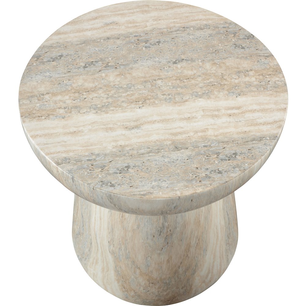 Avellino Travertine Travertine Finish Concrete End Table. Picture 4