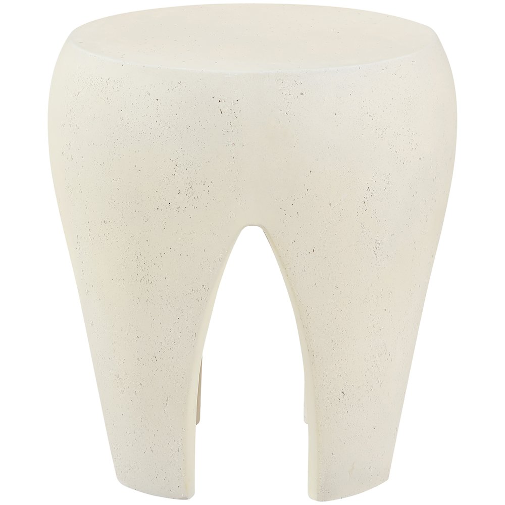 Moxie Cream Concrete And Fiberglass Indoor / Outdoor End Table. Picture 4