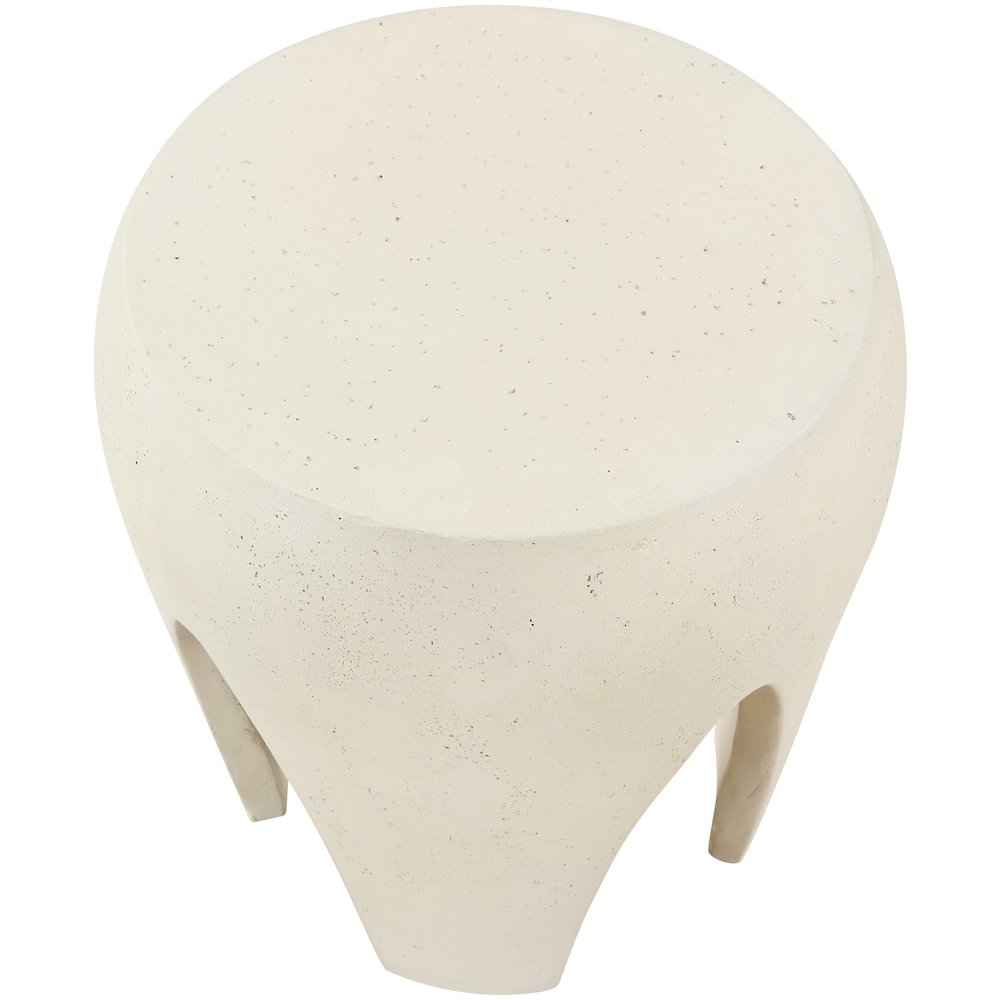 Moxie Cream Concrete And Fiberglass Indoor / Outdoor End Table. Picture 6