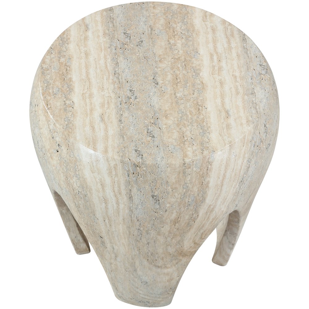 Moxie Travertine Concrete And Fiberglass Indoor / Outdoor End Table. Picture 6