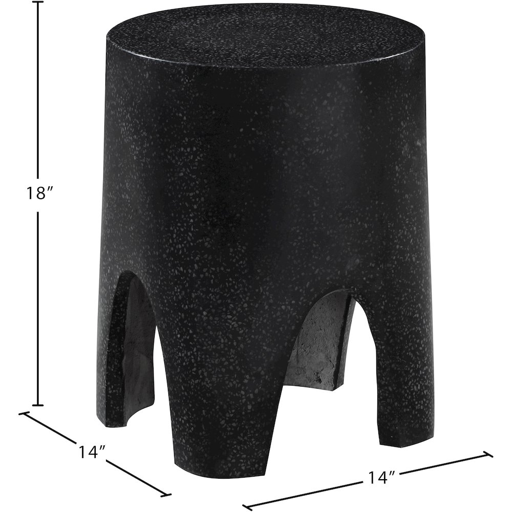 Foligno Black Marble Finish Concrete End Table. Picture 6