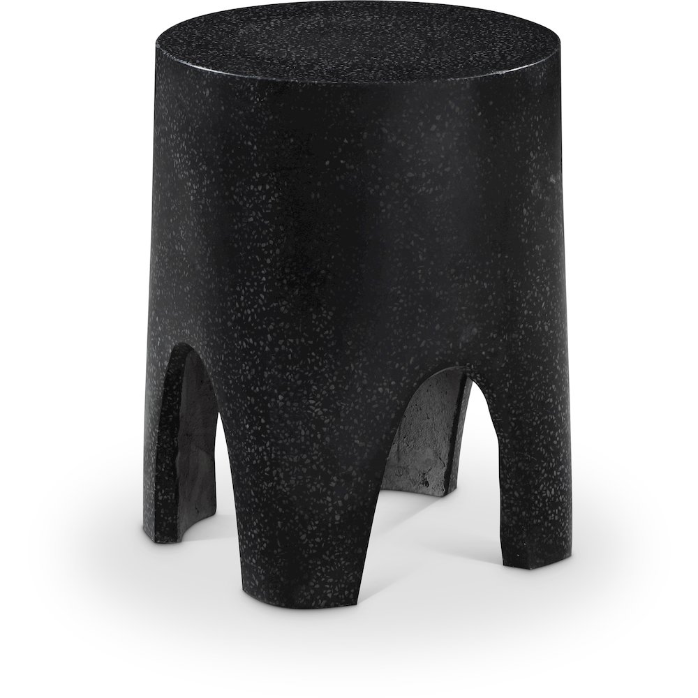 Foligno Black Marble Finish Concrete End Table. Picture 1