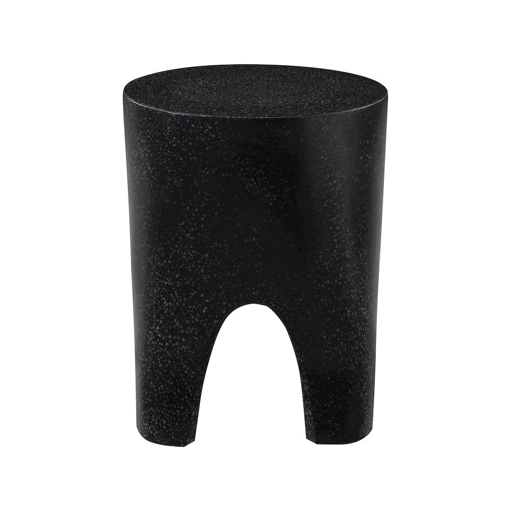 Foligno Black Marble Finish Concrete End Table. Picture 4
