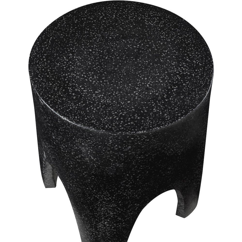 Foligno Black Marble Finish Concrete End Table. Picture 5