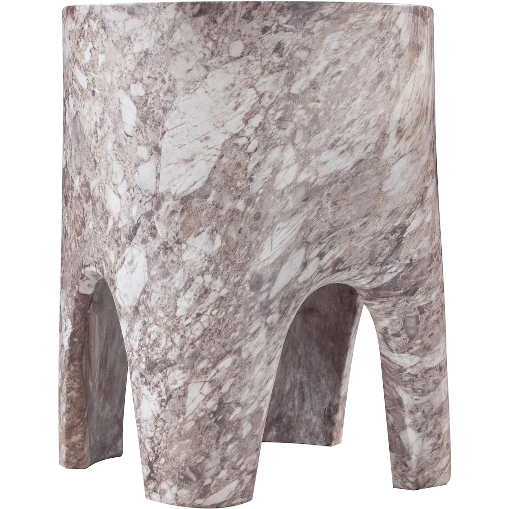 Foligno Brown Marble Finish Concrete End Table. Picture 3