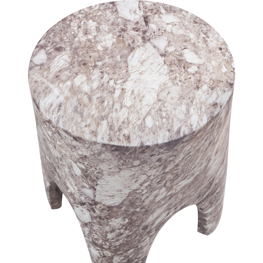 Foligno Brown Marble Finish Concrete End Table. Picture 5