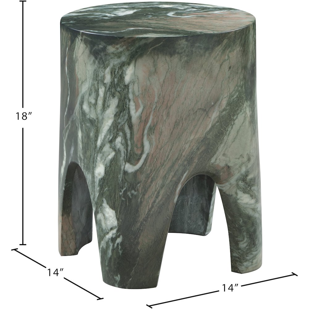 Foligno Green Marble Finish Concrete End Table. Picture 6
