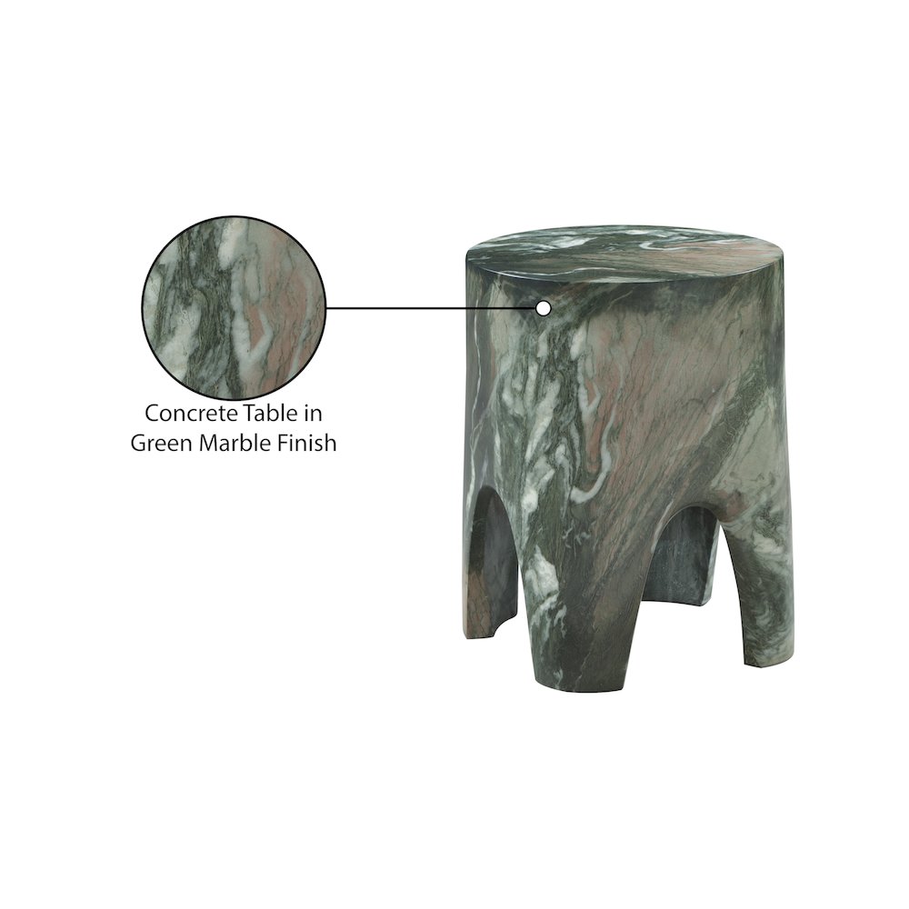 Foligno Green Marble Finish Concrete End Table. Picture 7