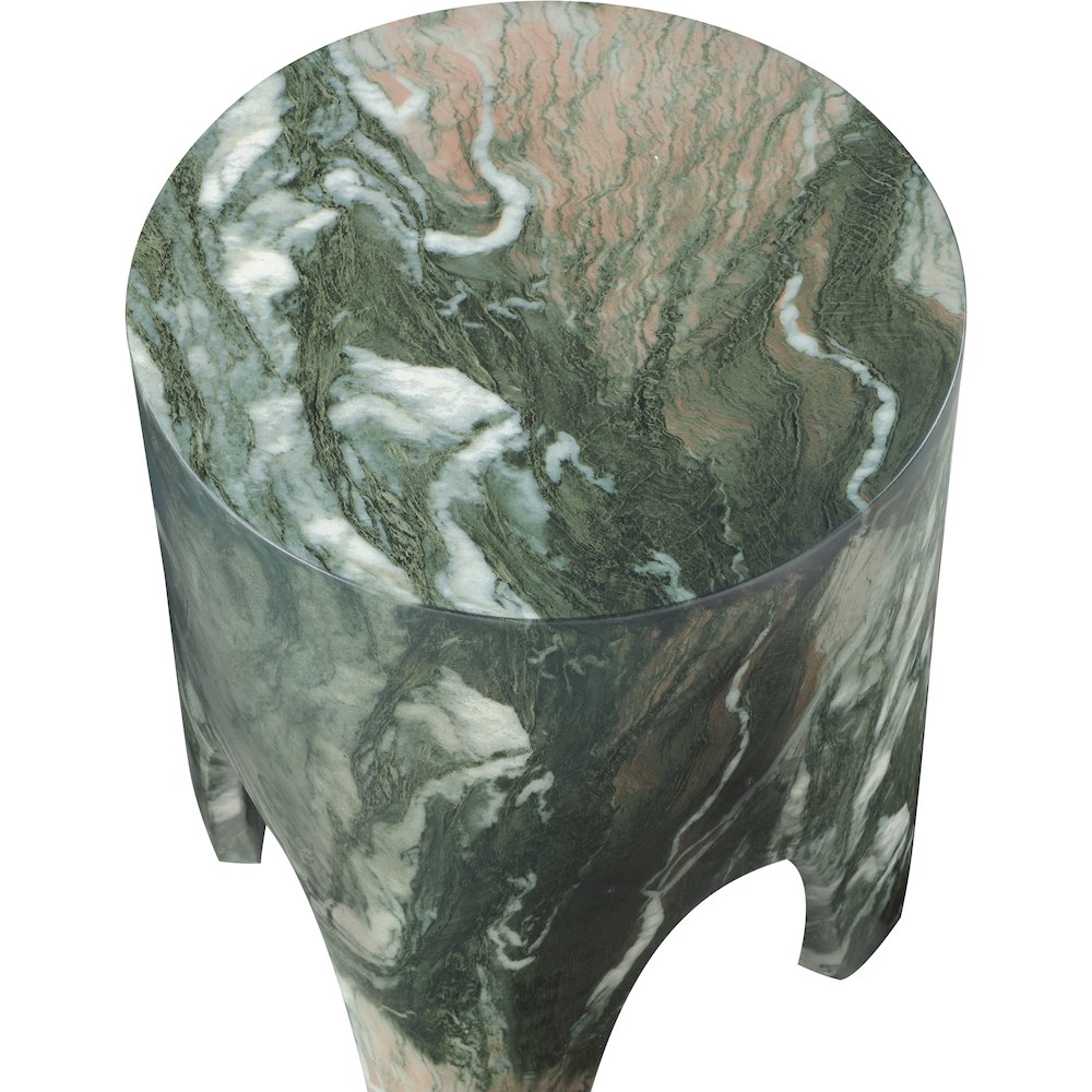 Foligno Green Marble Finish Concrete End Table. Picture 5
