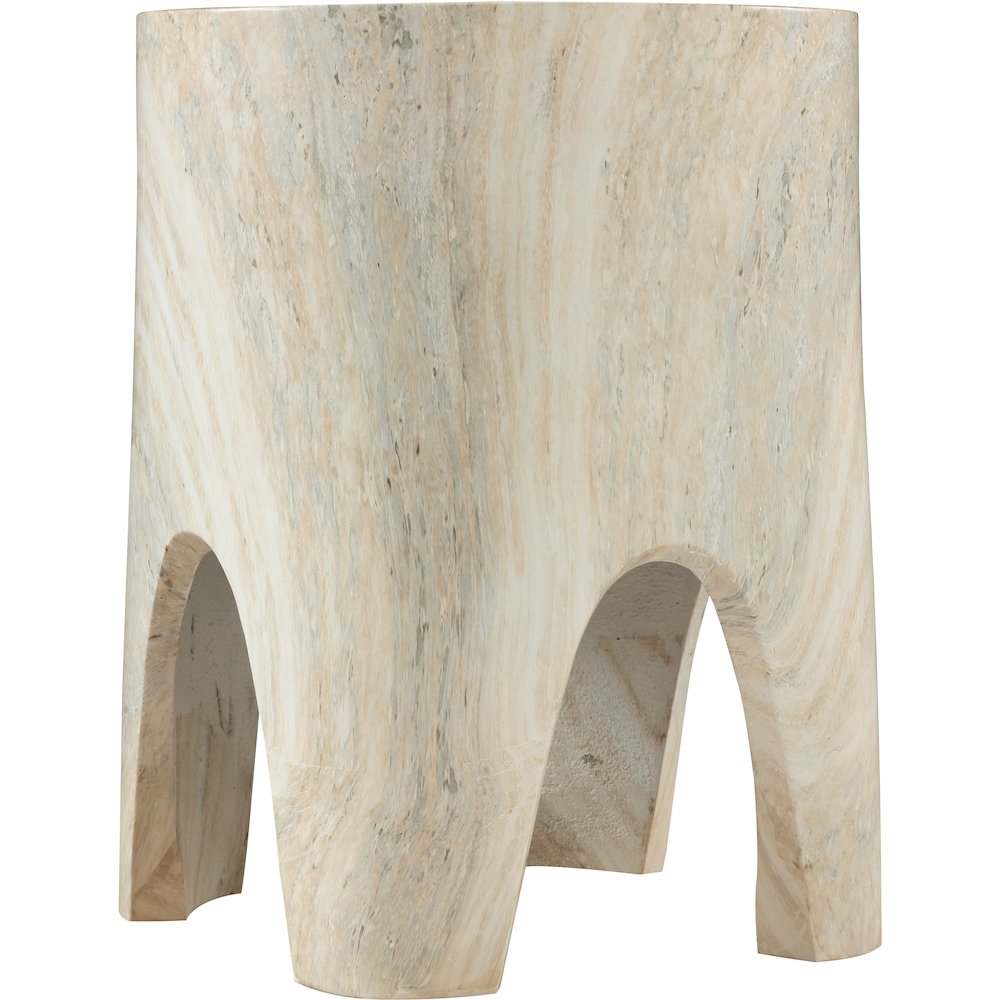 Foligno Travertine Travertine Finish Concrete End Table. Picture 3