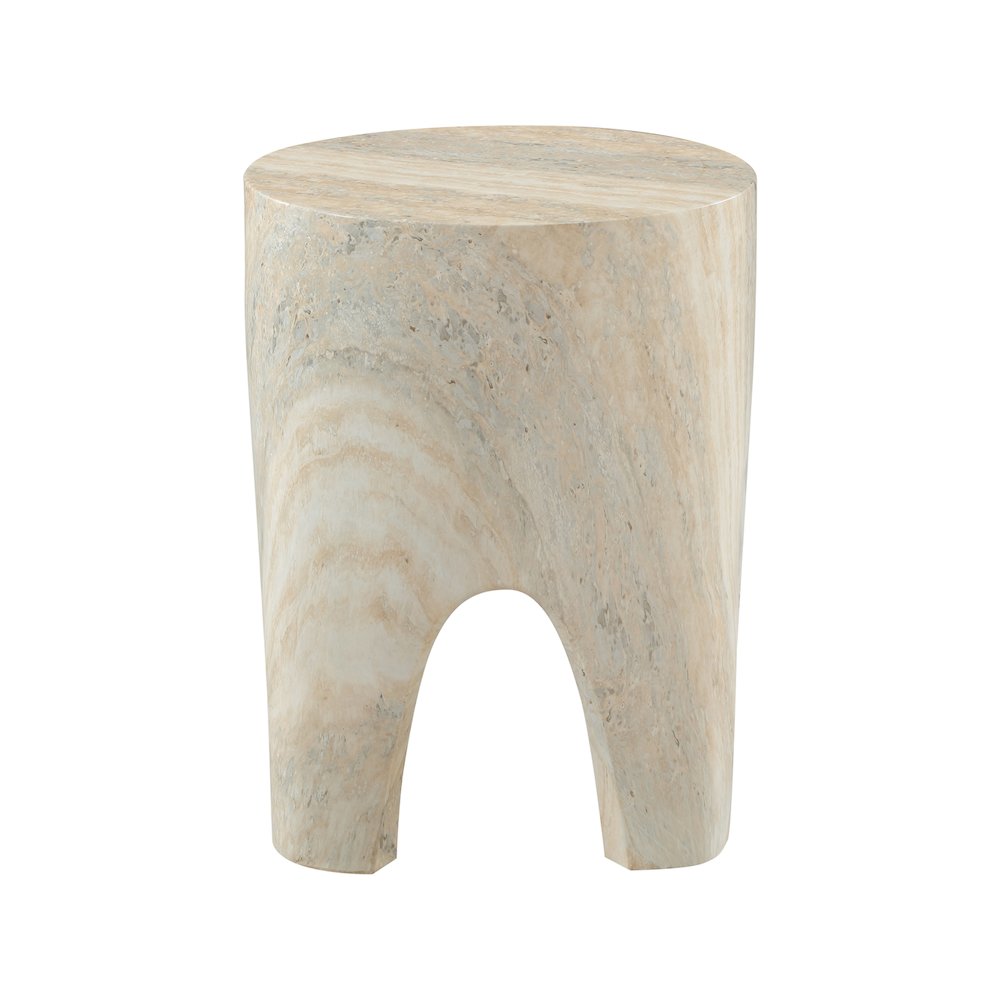 Foligno Travertine Travertine Finish Concrete End Table. Picture 4