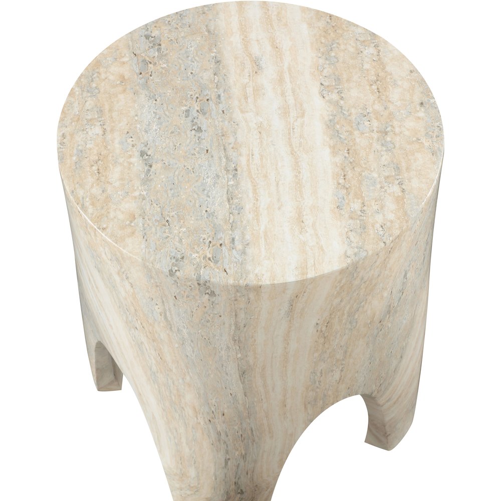 Foligno Travertine Travertine Finish Concrete End Table. Picture 5
