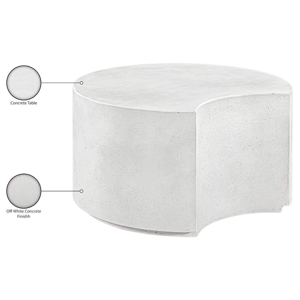 Imperia White Concrete Indoor/Outdoor Coffee Table. Picture 10