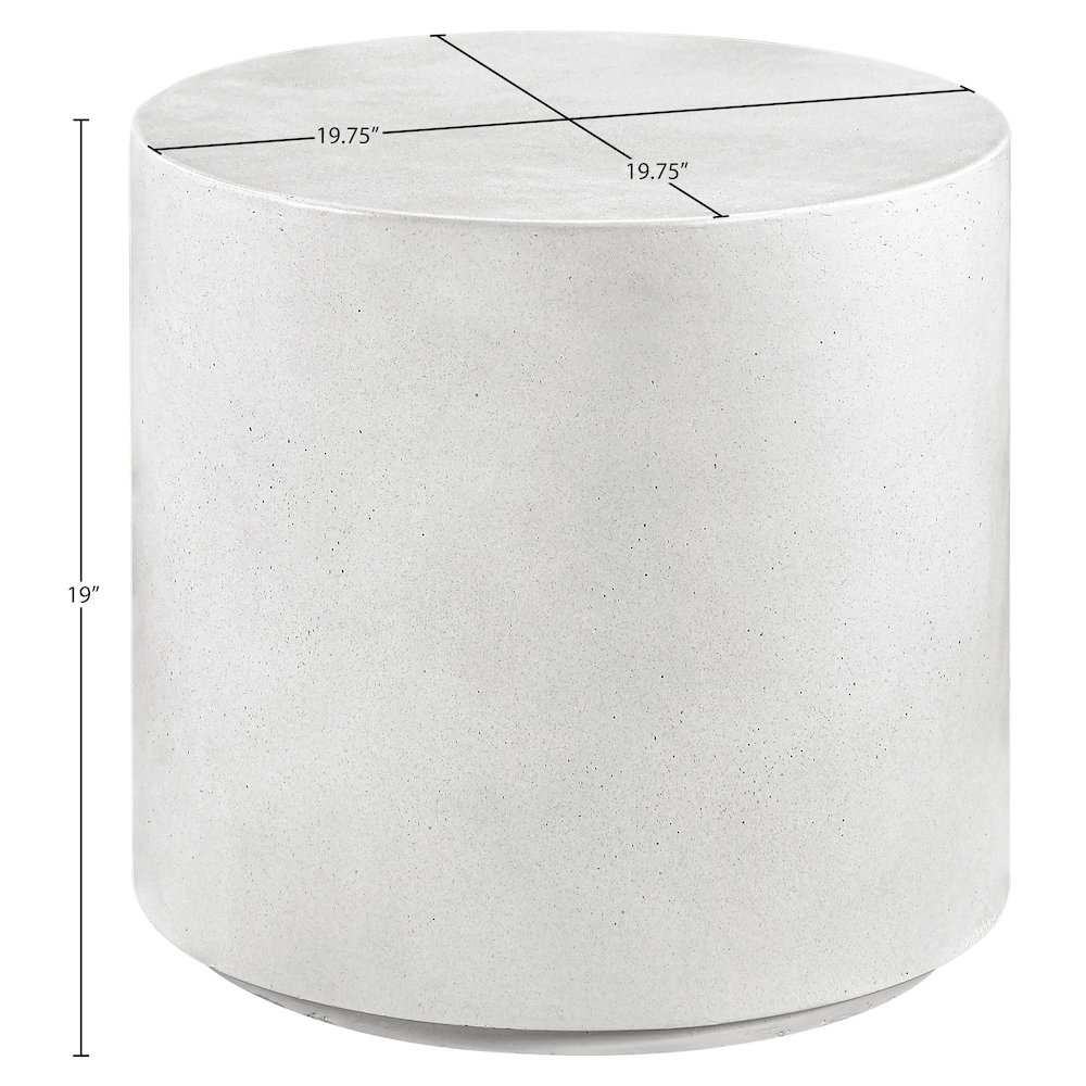 Imperia White Concrete Indoor/Outdoor End Table. Picture 8