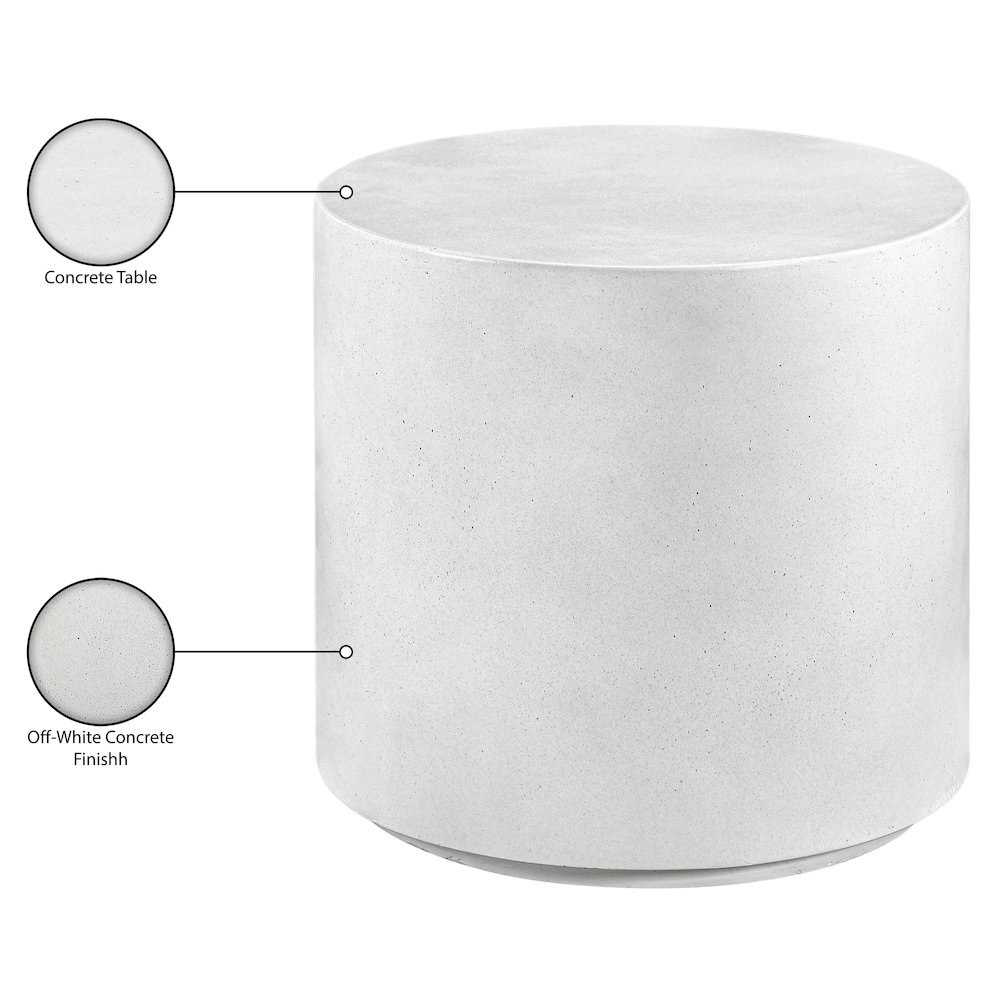 Imperia White Concrete Indoor/Outdoor End Table. Picture 9