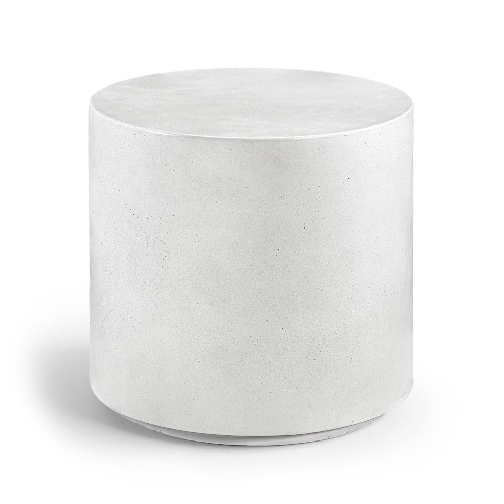 Imperia White Concrete Indoor/Outdoor End Table. Picture 1