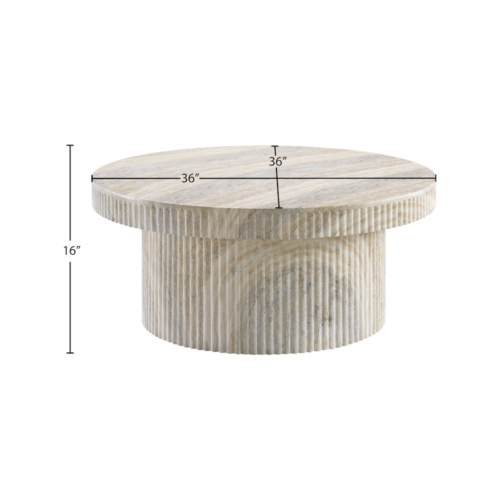 Legatto Travertine Travertine Finish Concrete Coffee Table. Picture 7