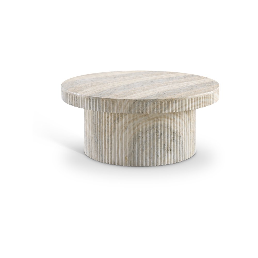 Legatto Travertine Travertine Finish Concrete Coffee Table. Picture 1