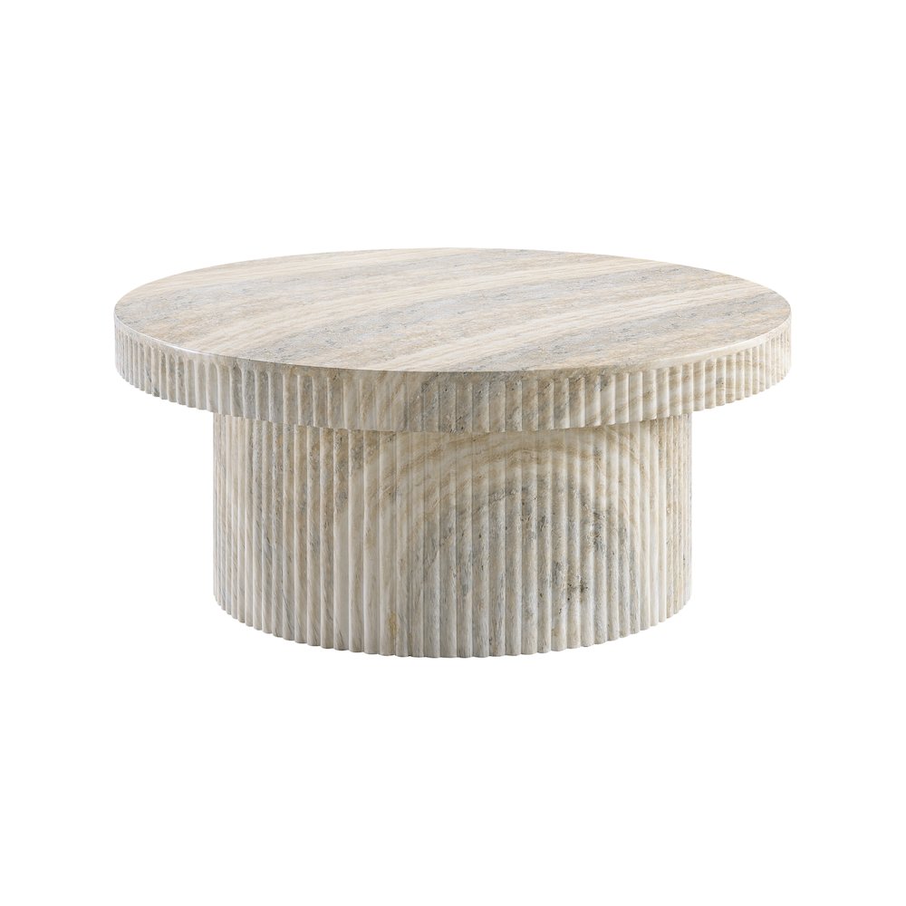 Legatto Travertine Travertine Finish Concrete Coffee Table. Picture 4