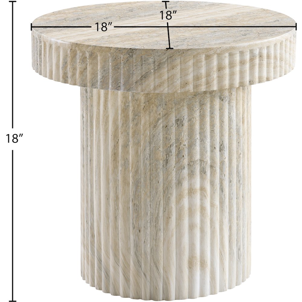 Legatto Travertine Travertine Finish Concrete End Table. Picture 7
