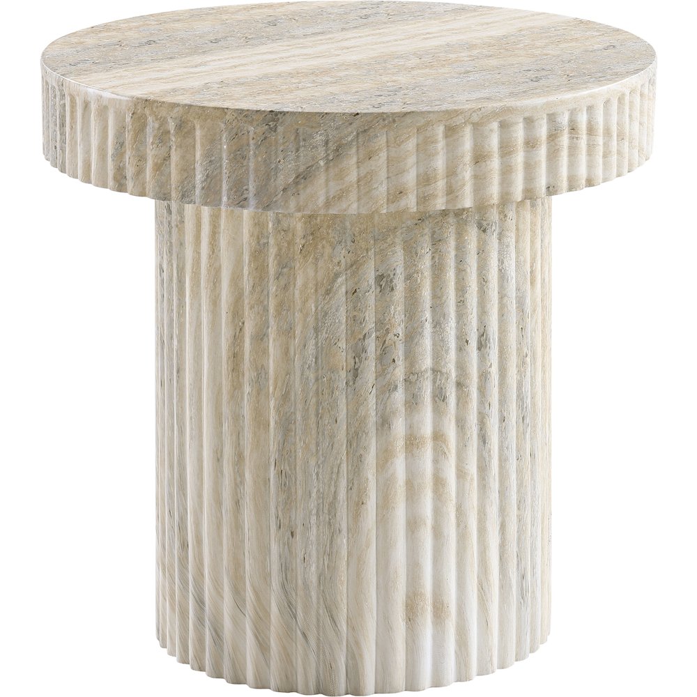 Legatto Travertine Travertine Finish Concrete End Table. Picture 4