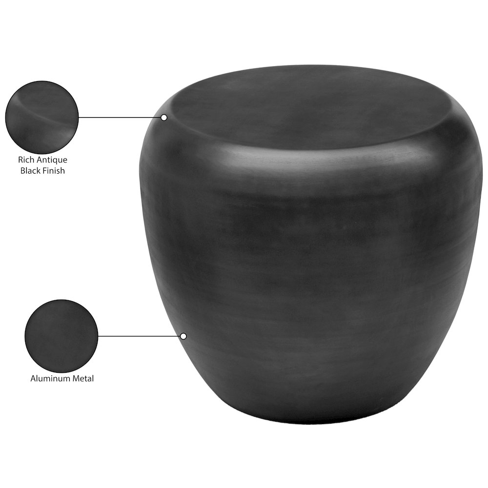 Capsule Black Aluminum End Table. Picture 3