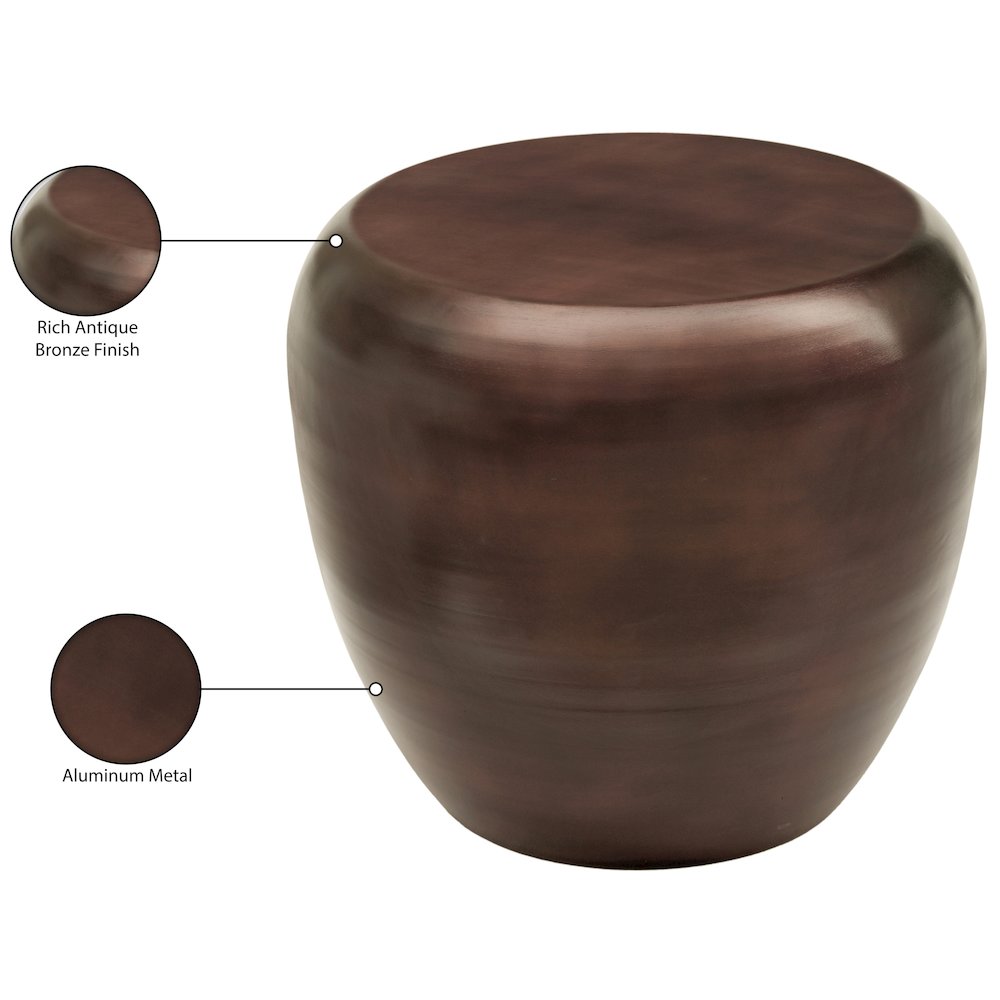 Capsule Brown Aluminum End Table. Picture 3