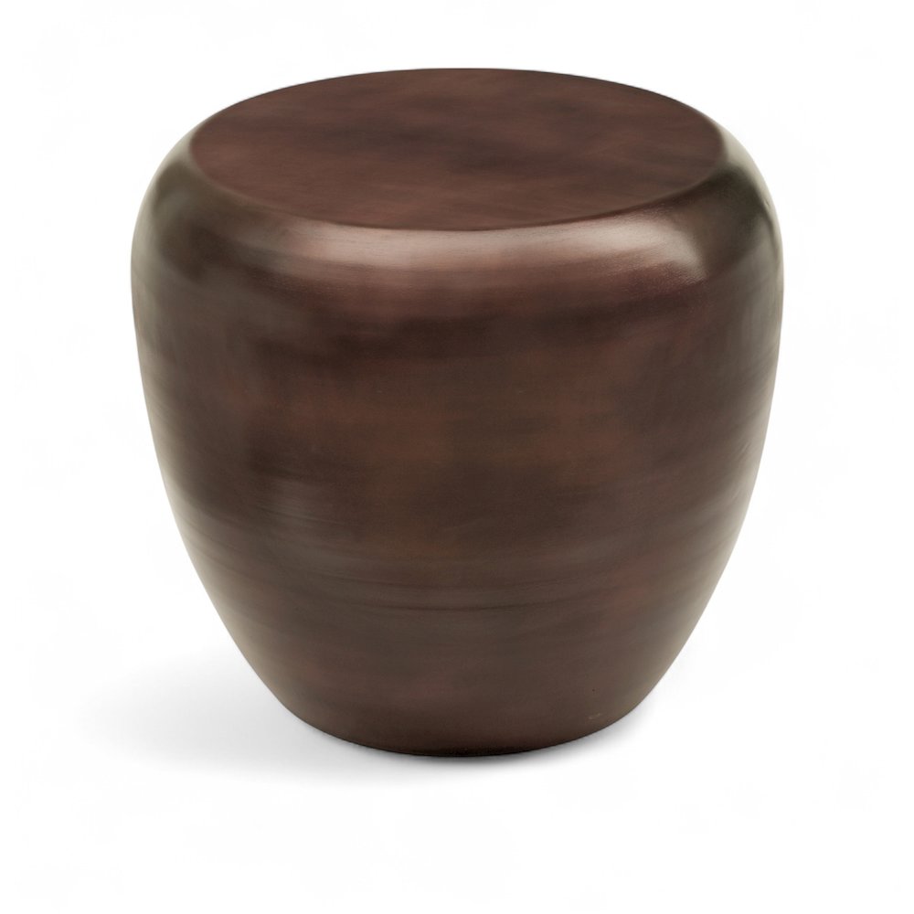 Capsule Brown Aluminum End Table. Picture 1